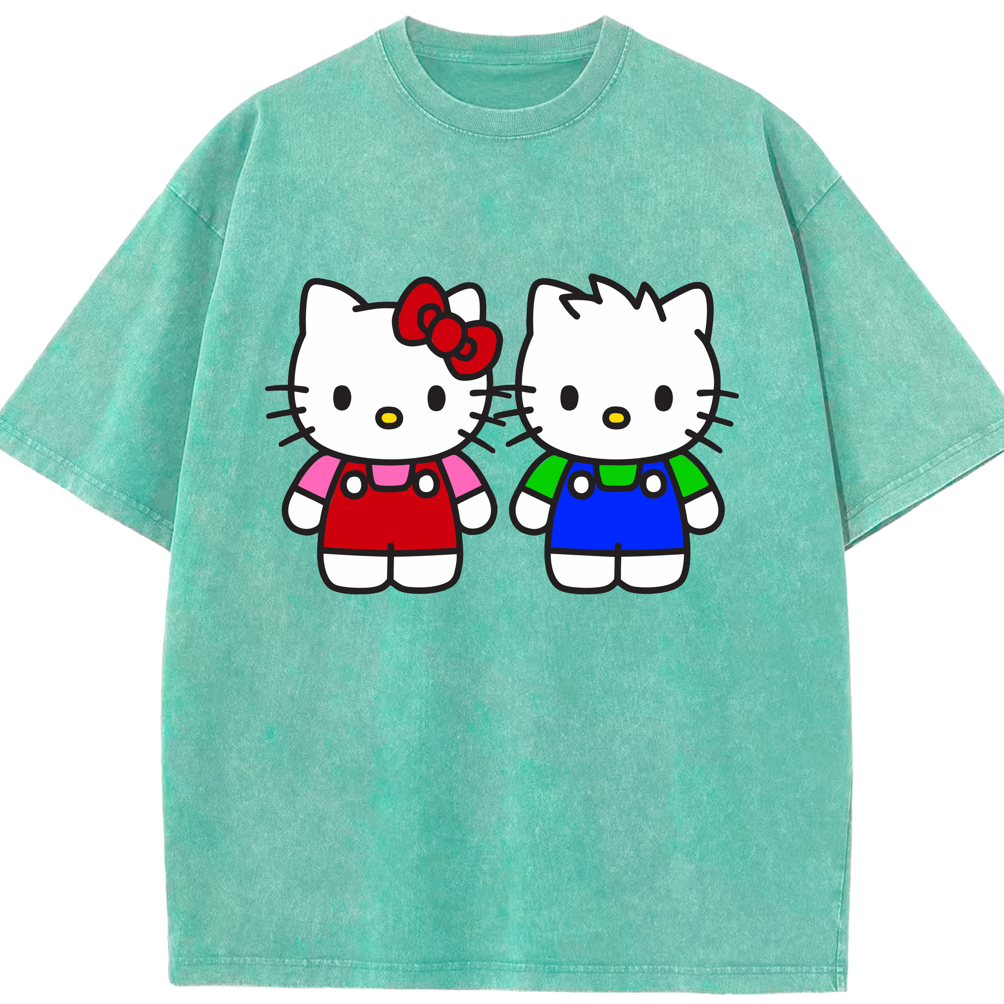 （画像用） Hello Kitty ハローキティ 綿100% ヴィンテージ風 半袖Tシャツ（フロントプリント）